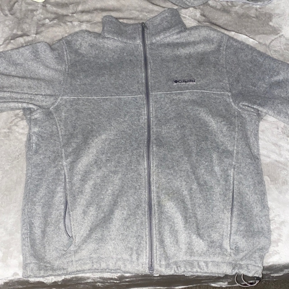 COLUMBIA GREY ZIP-UP JACKET L